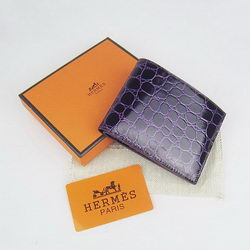 Cheap Replica Hermes Purple Crocodile Veins Bi-Fold Wallet H014 - Click Image to Close